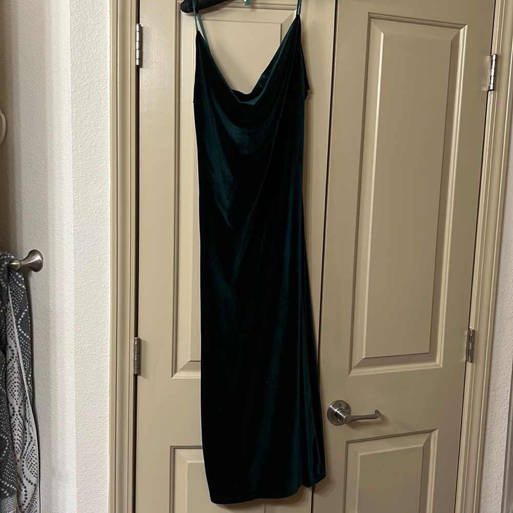 NWT BHLDN Jenny Yoo Bentley Velvet Midi Dress in Emerald Green
